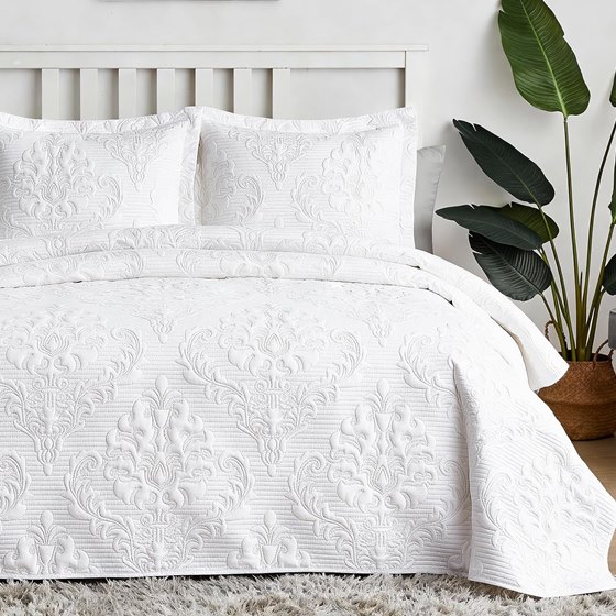 Hansleep White Quilt Set — Queen · 3 pieces · quilt + 2 shams